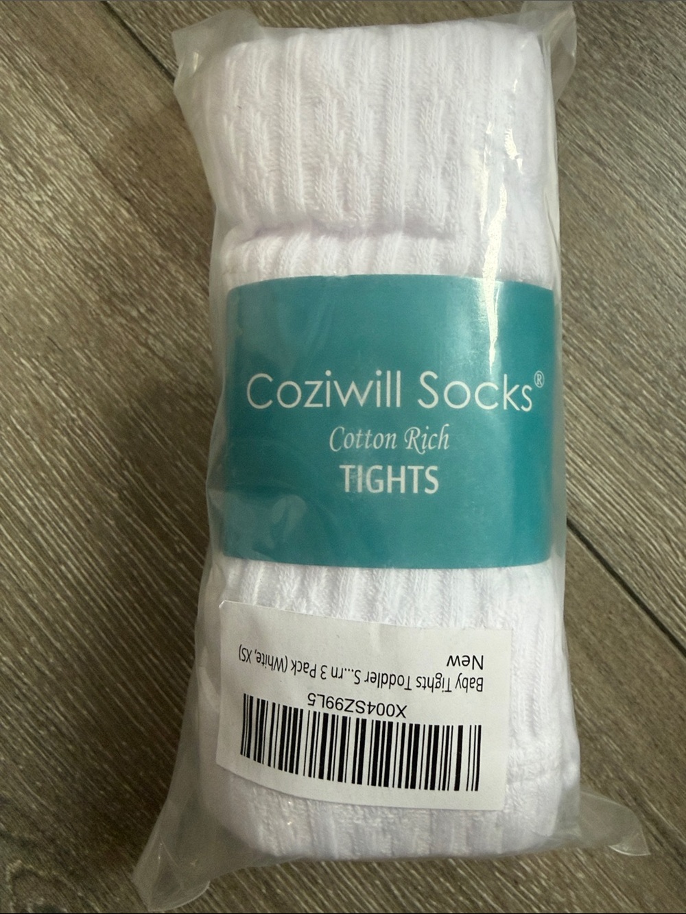 Cotton-Rich White Kids Tights